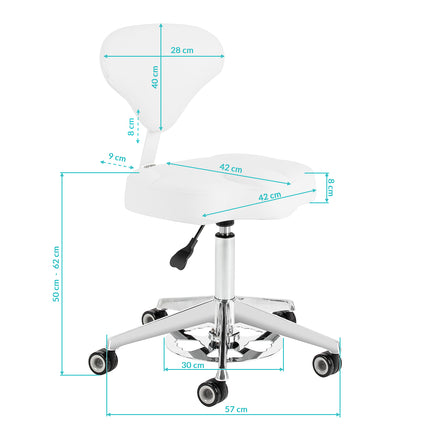 Cosmetic stool Azzurro 156-F bump-up snow-white