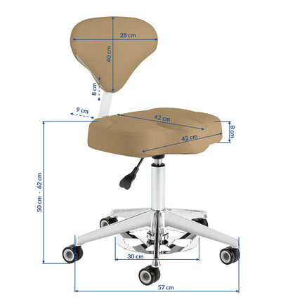 Cosmetic stool Azzurro 156-F bump-up beige