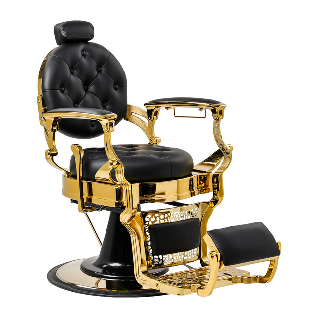 Barberstoel Gabbiano Niccolo – zwart met gouden onderstel