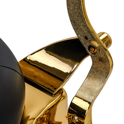 Barber chair Gabbiano Niccolo black with gold base