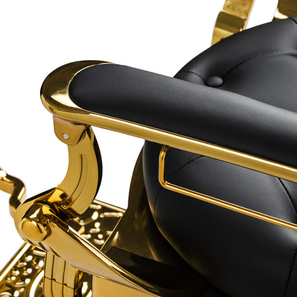 Barber chair Gabbiano Niccolo black with gold base