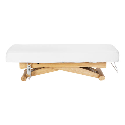 Sillon Siesta table de soins SPA électrique – blanc, piètement bois clair – photo 5