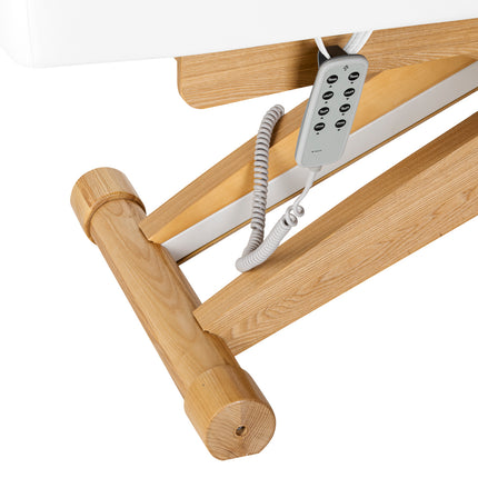 Sillon Siesta table de soins SPA électrique – blanc, piètement bois clair – photo 15