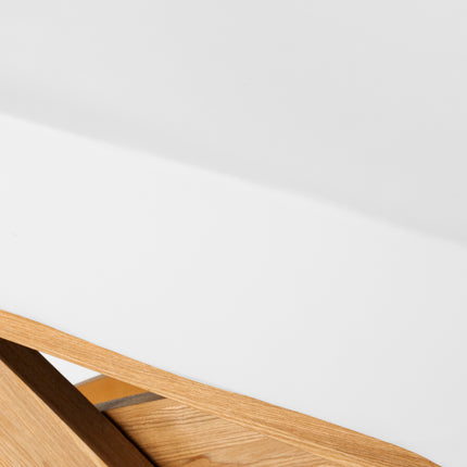 Sillon Siesta table de soins SPA électrique – blanc, piètement bois clair – photo 17