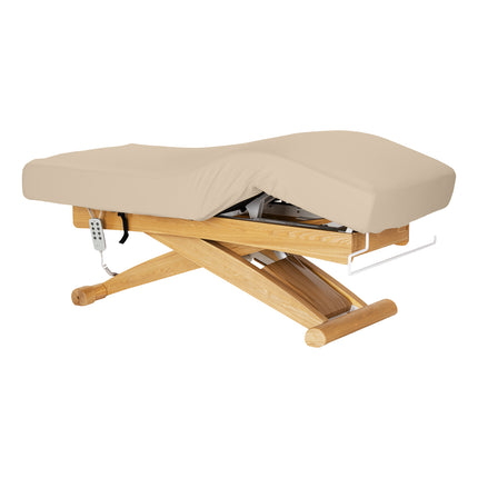 Sillon Siesta table de soins SPA électrique – beige, piètement bois clair – photo 2