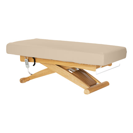 Sillon Siesta table de soins SPA électrique – beige, piètement bois clair – photo 4