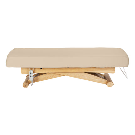 Sillon Siesta table de soins SPA électrique – beige, piètement bois clair – photo 5