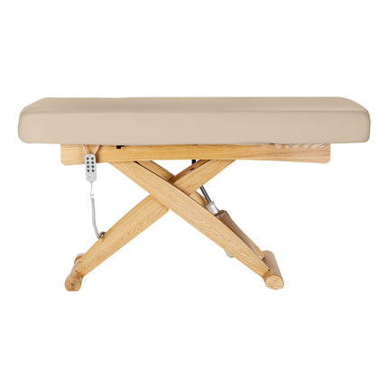 Sillon Siesta table de soins SPA électrique – beige, piètement bois clair – photo 6