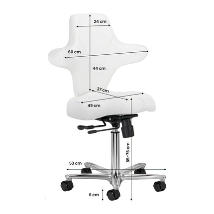 Azzurro Special 152 ergonomiczny taboret kosmetyczny – śnieżnobiały – zdjęcie 10