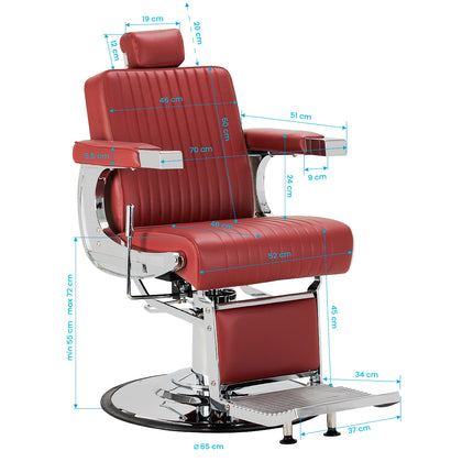 Gabbiano Visionerio+ barberstoel rood met chromen frame – Bild 18