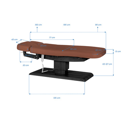 Sillon Relax table de soins SPA électrique – marron, piètement noir – photo 20