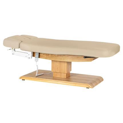 Sillon Relax table de soins SPA électrique – beige, piètement bois clair – photo 4