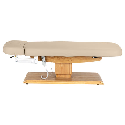 Sillon Relax table de soins SPA électrique – beige, piètement bois clair – photo 5