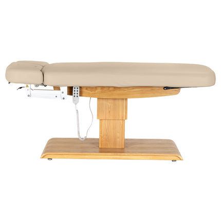 Sillon Relax table de soins SPA électrique – beige, piètement bois clair – photo 6