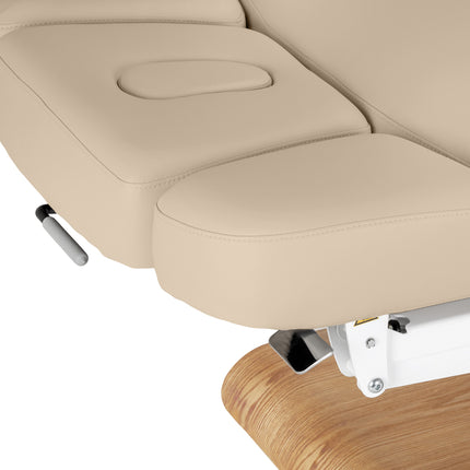 Sillon Relax table de soins SPA électrique – beige, piètement bois clair – photo 9