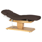 Sillon Relax table de soins SPA électrique – marron foncé, piètement bois clair – photo 1