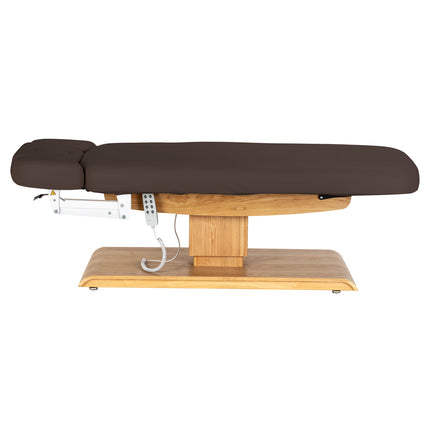 Sillon Relax table de soins SPA électrique – marron foncé, piètement bois clair – photo 5