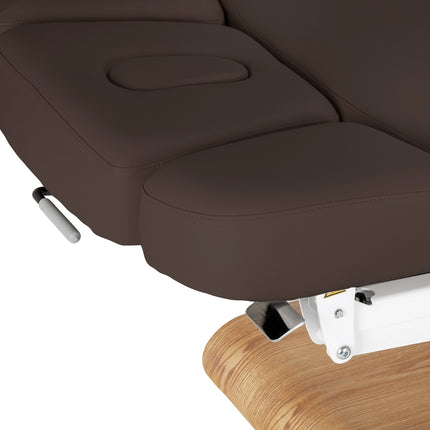 Sillon Relax table de soins SPA électrique – marron foncé, piètement bois clair – photo 9
