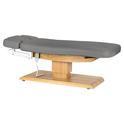 Sillon Relax table de soins SPA électrique – gris, piètement bois clair – photo 4
