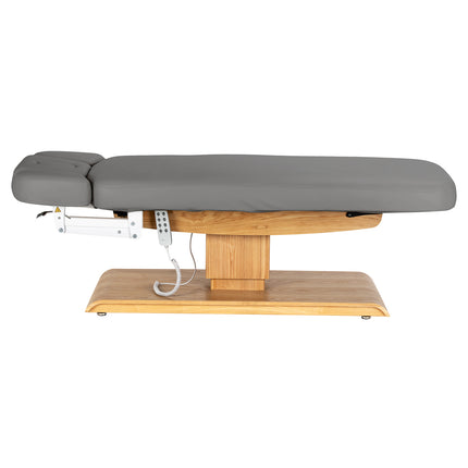 Sillon Relax table de soins SPA électrique – gris, piètement bois clair – photo 5