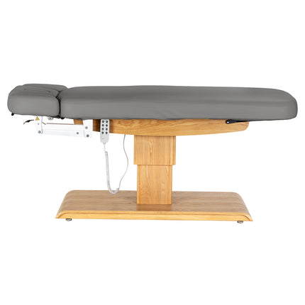 Sillon Relax table de soins SPA électrique – gris, piètement bois clair – photo 6