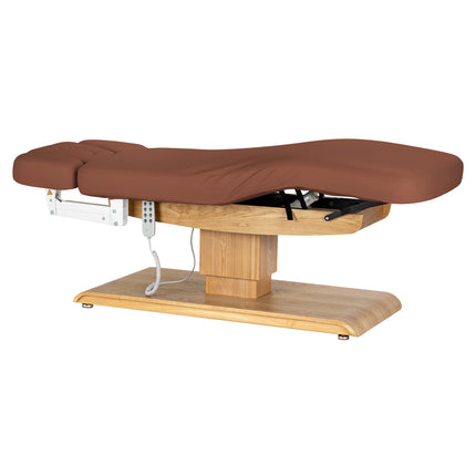 Sillon Relax elektrisch SPA-behandelbed – bruin, licht houten onderstel – foto 3