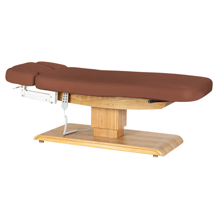 Sillon Relax elektrisch SPA-behandelbed – bruin, licht houten onderstel – foto 4