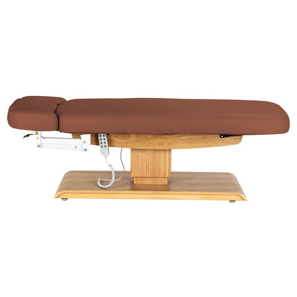 Sillon Relax elektrisch SPA-behandelbed – bruin, licht houten onderstel – foto 5