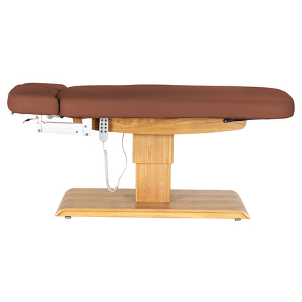 Sillon Relax elektrisch SPA-behandelbed – bruin, licht houten onderstel – foto 6
