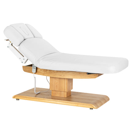 Sillon Relax elektrisch SPA-behandelbed – wit, licht houten onderstel – foto 2