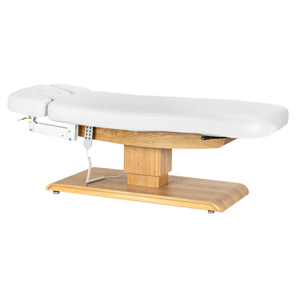 Sillon Relax elektrisch SPA-behandelbed – wit, licht houten onderstel – foto 4