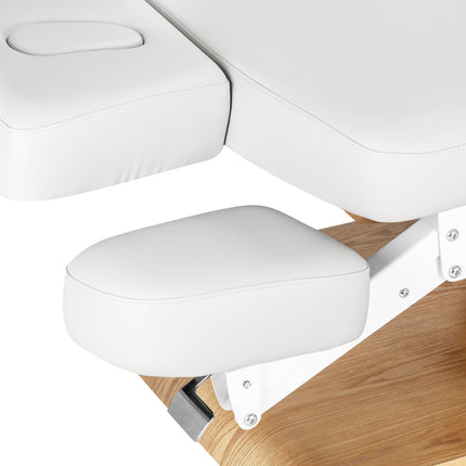 Sillon Relax elektrisch SPA-behandelbed – wit, licht houten onderstel – foto 8