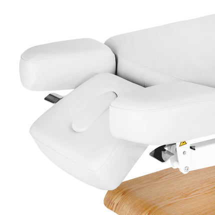Sillon Relax elektrisch SPA-behandelbed – wit, licht houten onderstel – foto 14