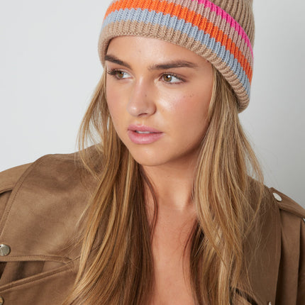 Meerkleurige gestreepte hoed