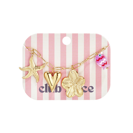 Armbanden met bedeltjes van roestvrij staal, hartje, casual, vakantie/strand, eenvoudige serie, dames sieraden