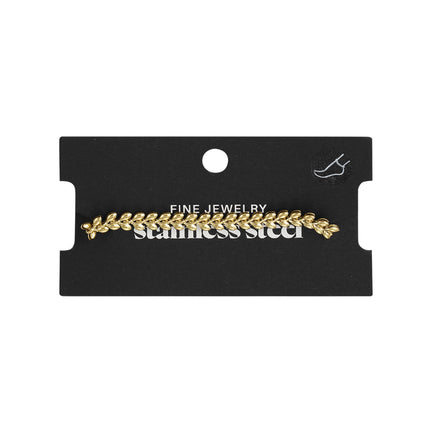 Enkelbandje bladeren Goud kleur Stainless Steel