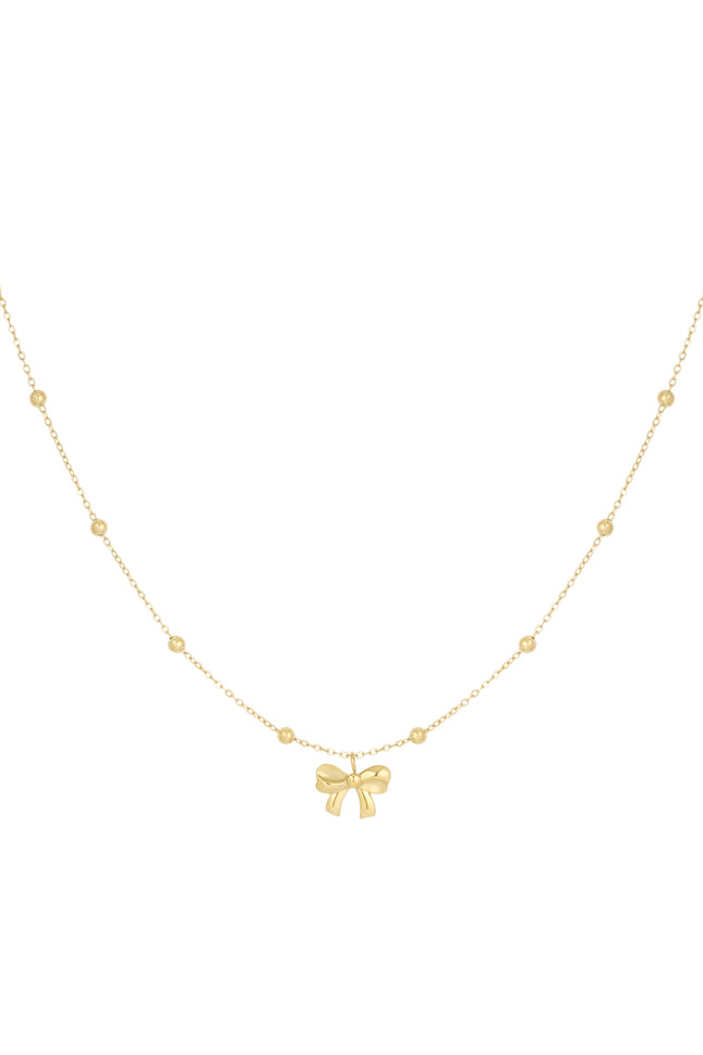 ketting met balletjes en strikje