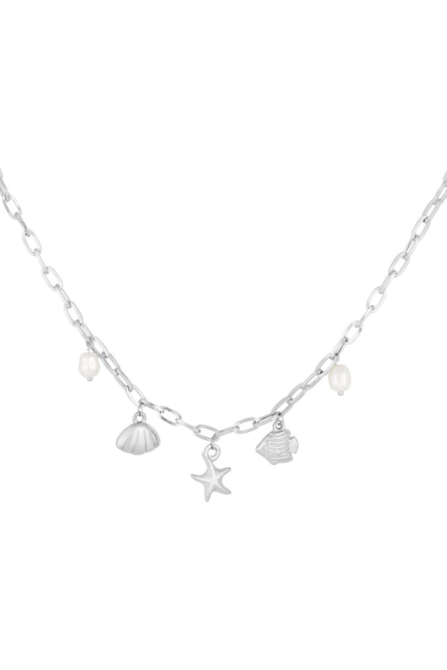 Korte ketting met strandbedels - Gold kleur