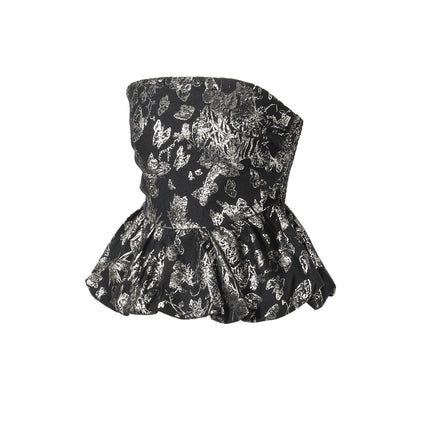 Geweven Polyestervezel Vrouwen Mouwloze Top Elegante Bloemenprint