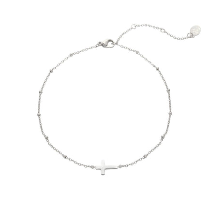 Enkelbandje Classic Cross Zilver Stainless Steel