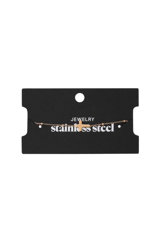 Enkelbandje Classic Cross Zilver Stainless Steel