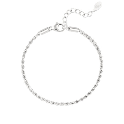 Armband jasseron gedraaid smal - zilver-2.0MM