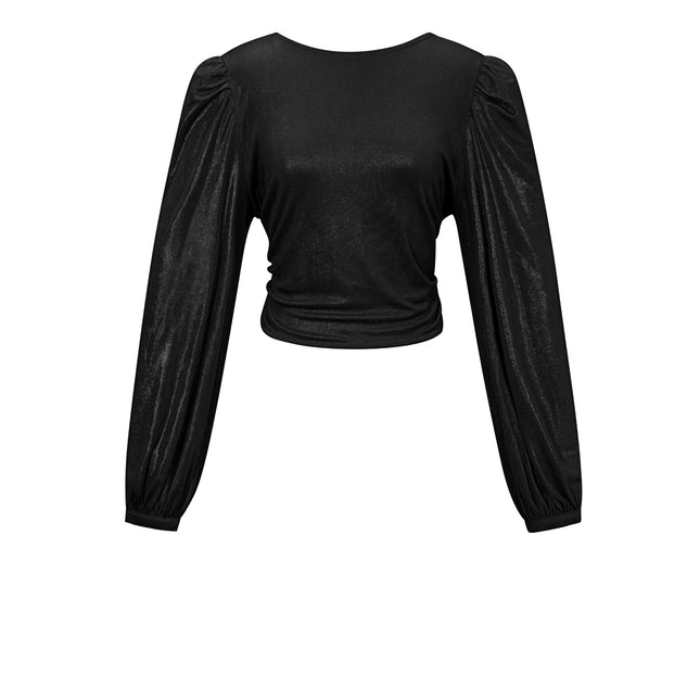 Gebreide Polyestervezel Vrouwen Lange Mouw Top Sexy Solide Kleur