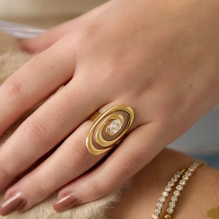 Edelsteenringen van roestvrij staal, Daily Daily Simple-serie, damessieraden