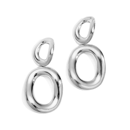 Oorbellen van roestvrij staal, cirkelvormig, casual, dagelijks, eenvoudig, serie, damessieraden