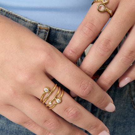 Roestvrijstalen statement ringen, casual, dagelijks, eenvoudig, serie, damessieraden