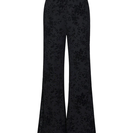 Mesh broek met suède bloemenprint – designed to match