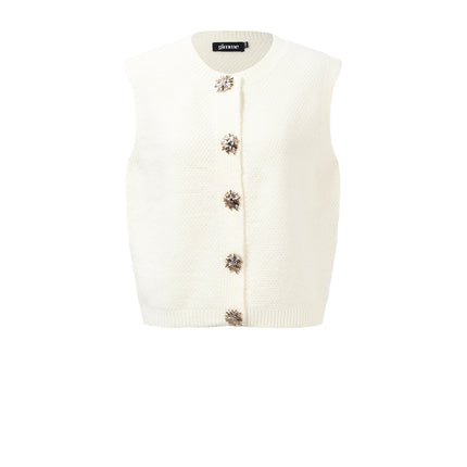 Gebreide Polyestervezel Vrouwen Gebreide Vest Casual Solide Kleur