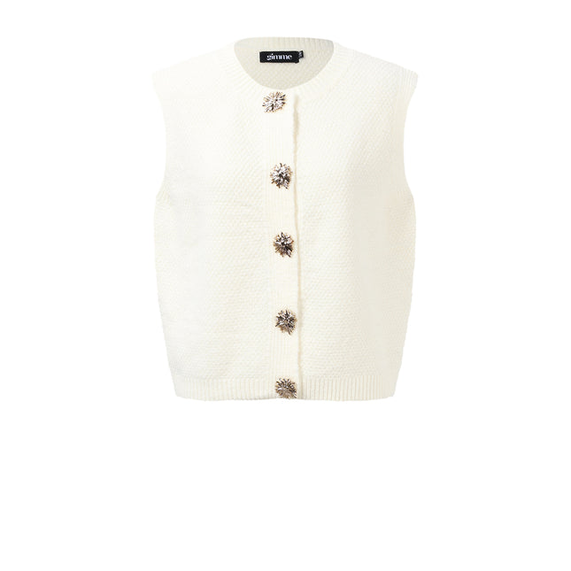 Gebreide Polyestervezel Vrouwen Gebreide Vest Casual Solide Kleur