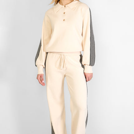 gebreide broek met strepen